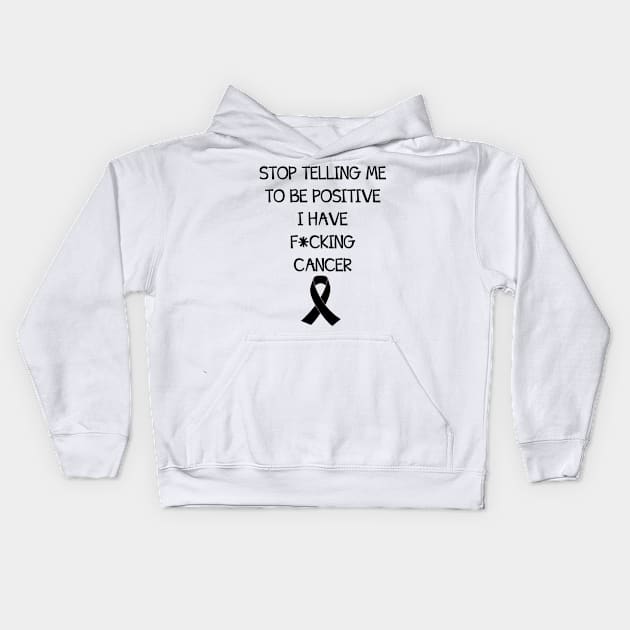 Be Positive Cancer Kids Hoodie by hollydoesart